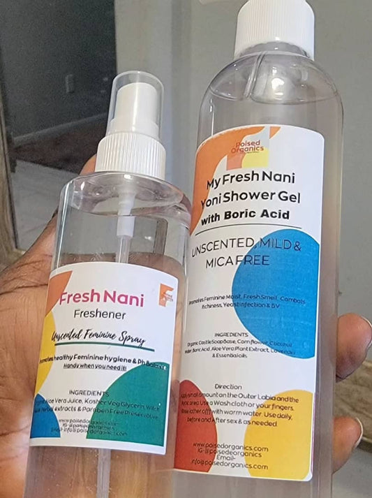 My Fresh Nani Yoni Shower Gel (with Boric Acid) & Yoni-Plus Shower Gel. 12 oz Each