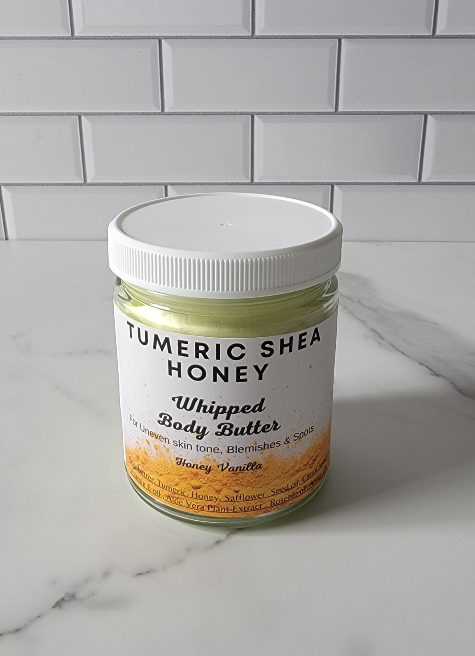 Tumeric Shea Honey Whipped Body Butter. 9 oz. (Honey Vanilla Scented)