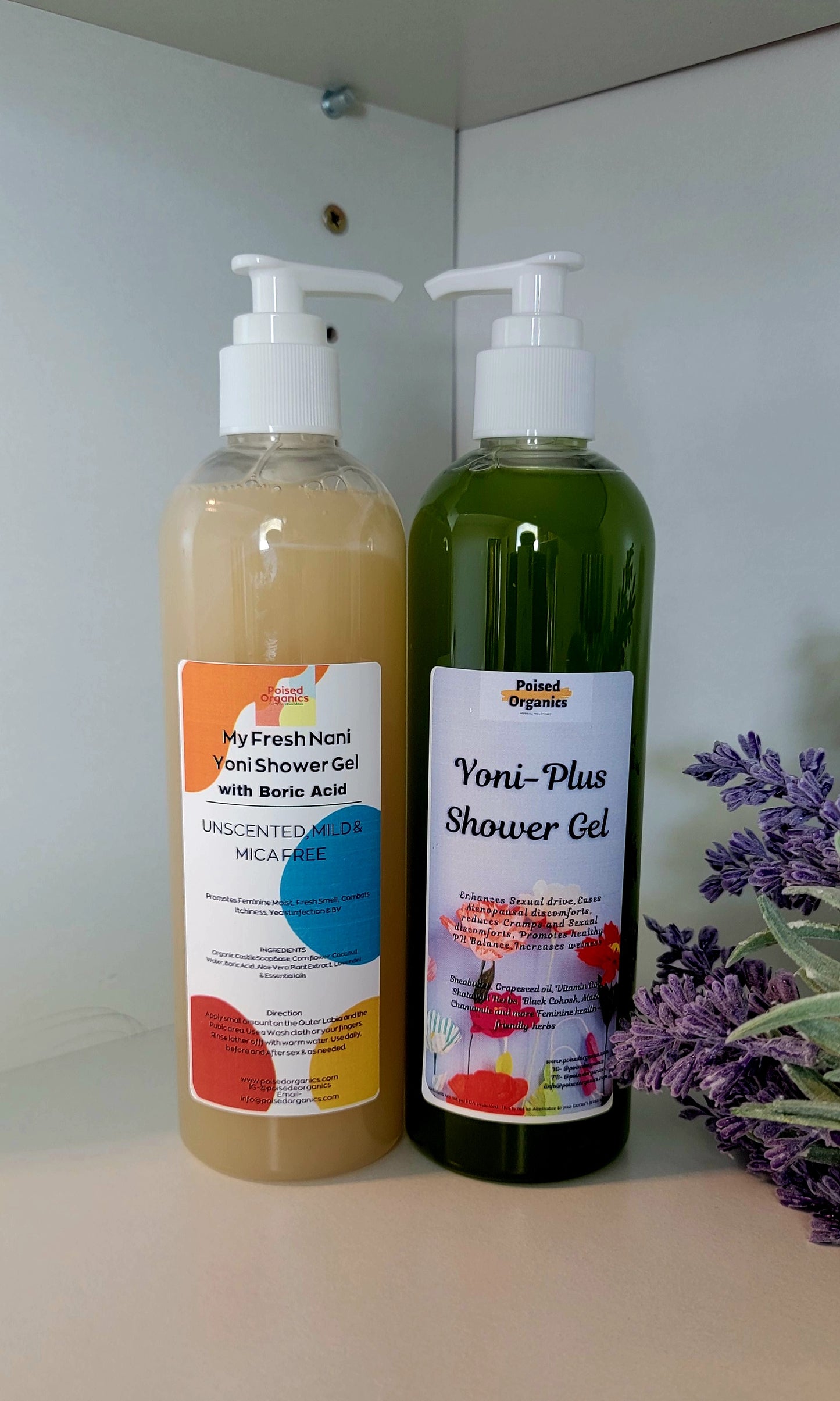 My Fresh Nani Yoni Shower Gel (with Boric Acid) & Yoni-Plus Shower Gel. 12 oz Each